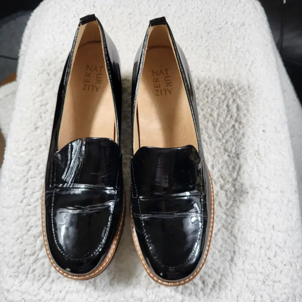 New Naturalizer Darry Lug Sole Loafer Leather black sz 9 M